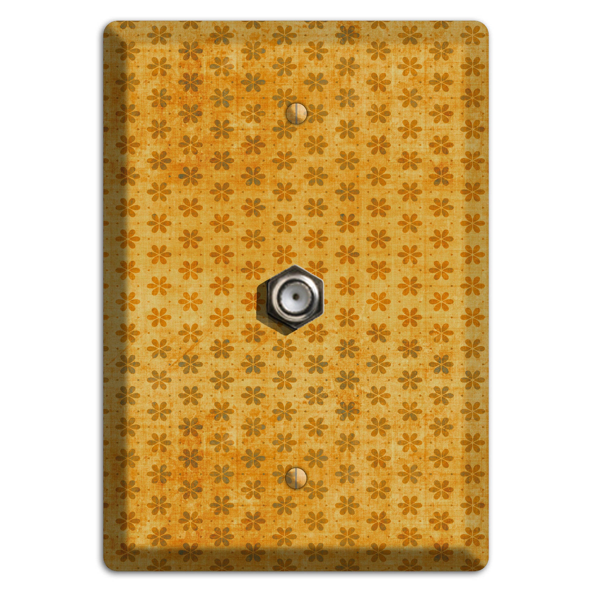 Lavender Grunge Floral Contour Cable Wallplate