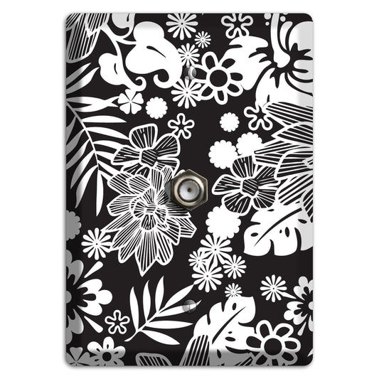 Black with White Tropical Cable Wallplate