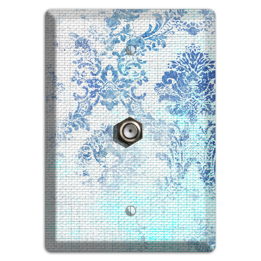Ice Cold Whimsical Damask Cable Wallplate
