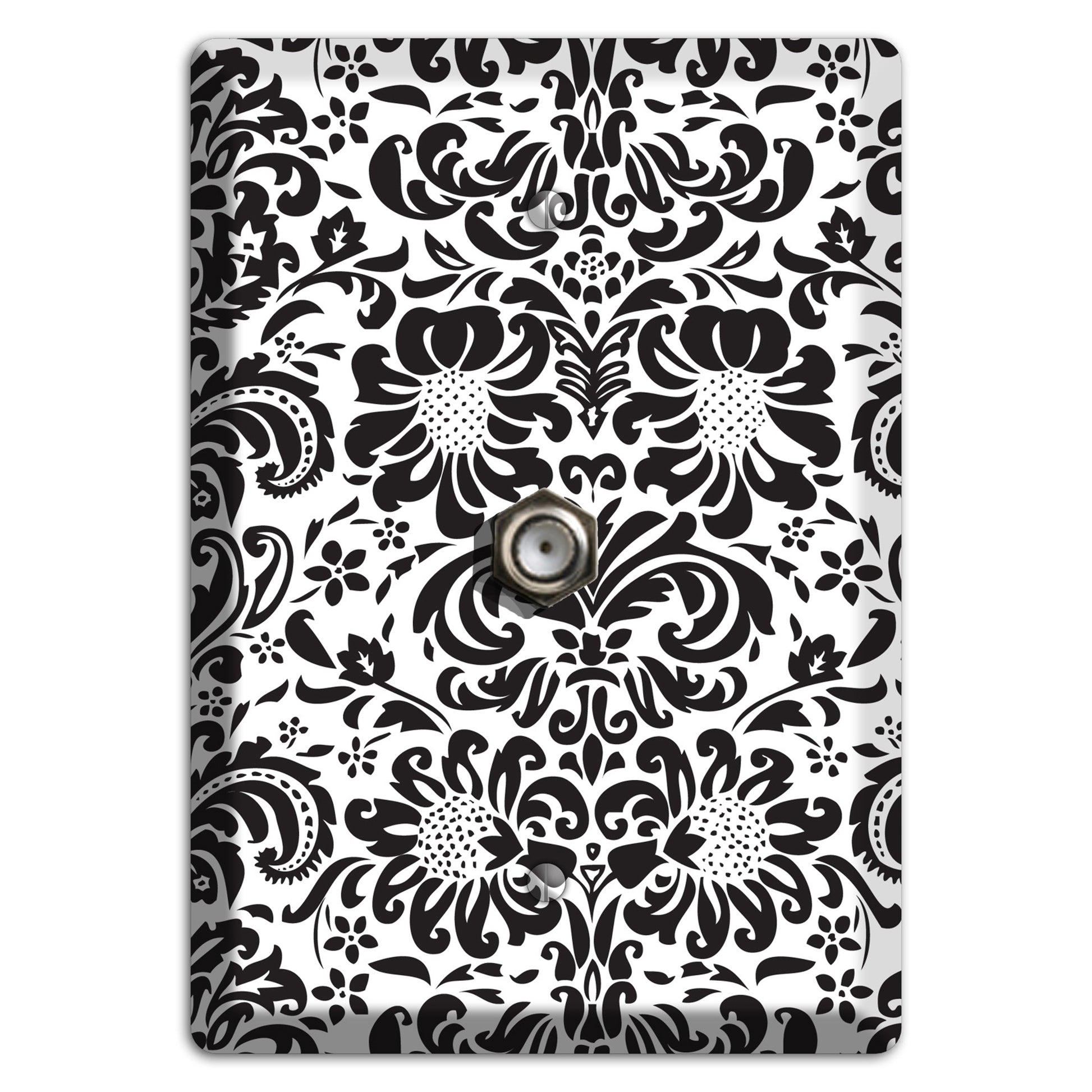 White with Black Toile Cable Wallplate