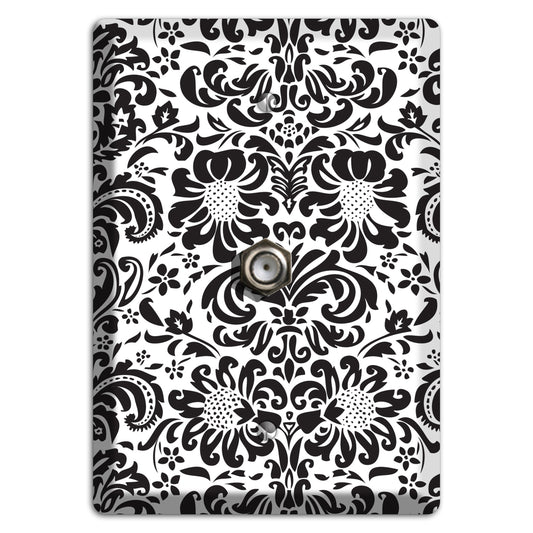 White with Black Toile Cable Wallplate