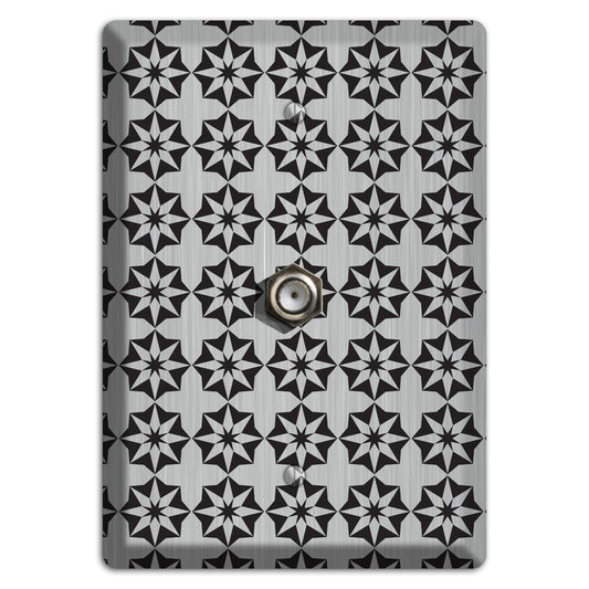 Stainless with Black Foulard Cable Wallplate