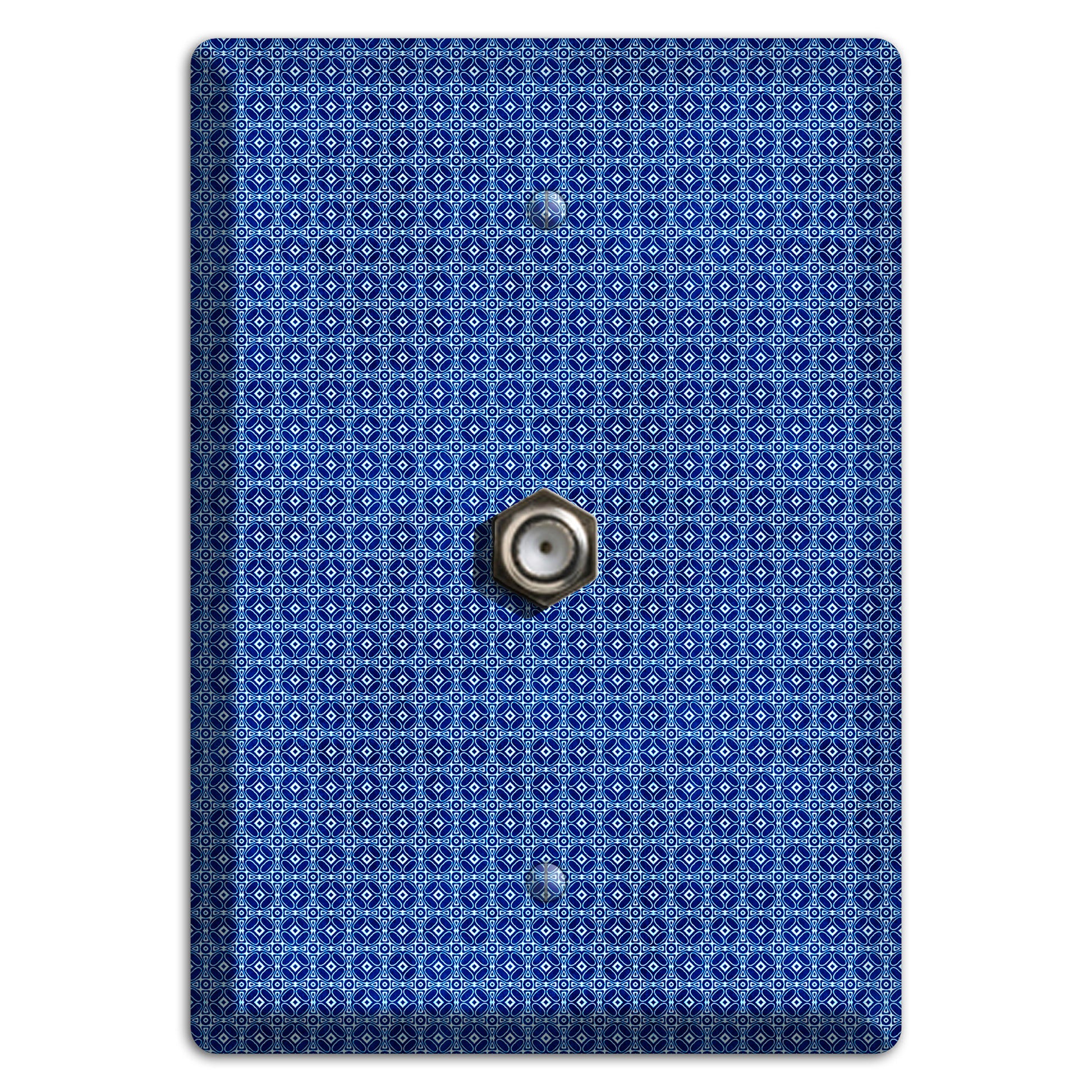 Multi Blue Arabesque Cable Wallplate