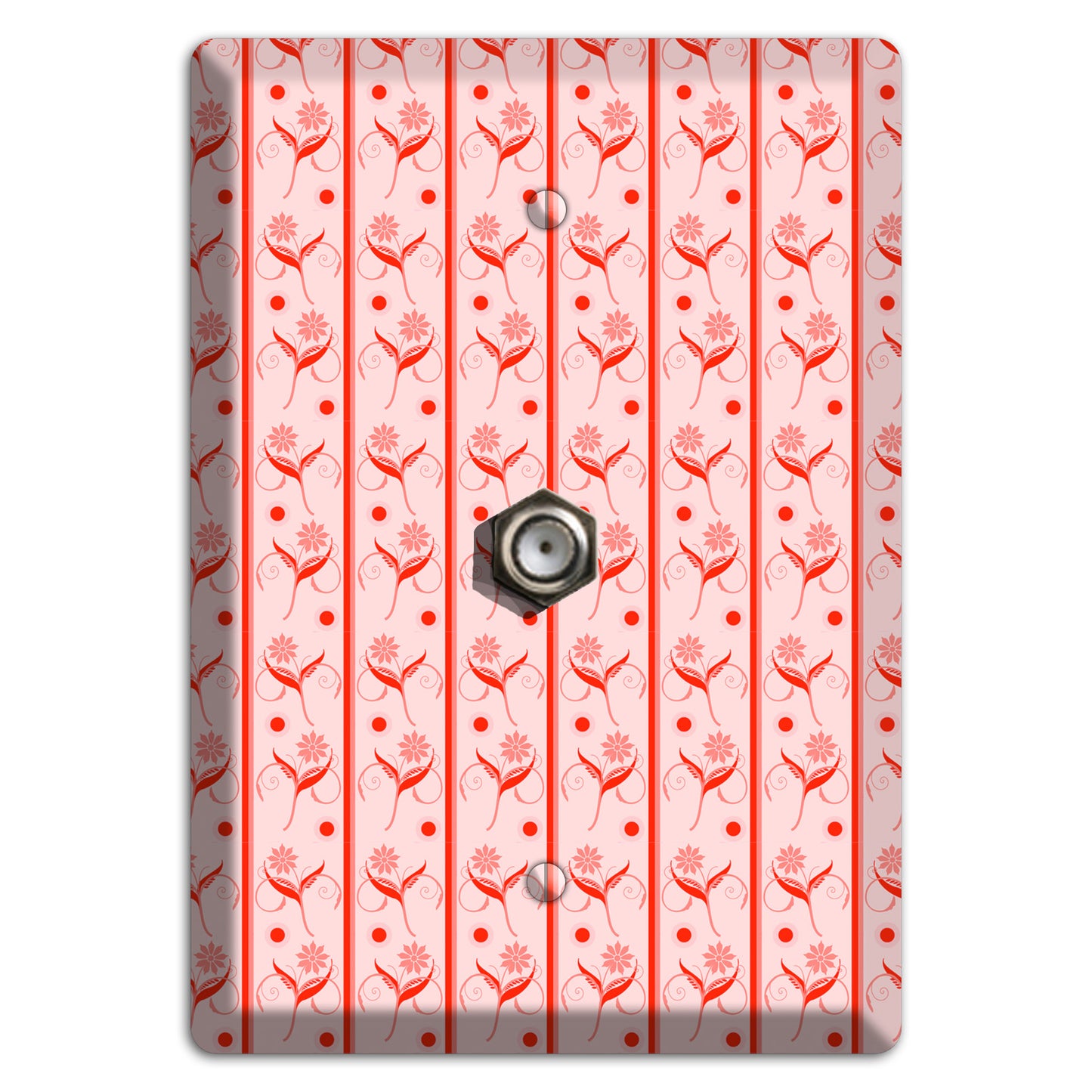 Salmon Floral Pattern Cable Wallplate