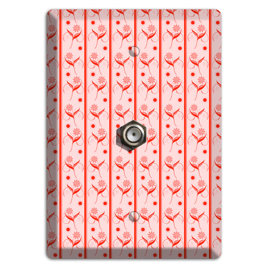 Salmon Floral Pattern Cable Wallplate