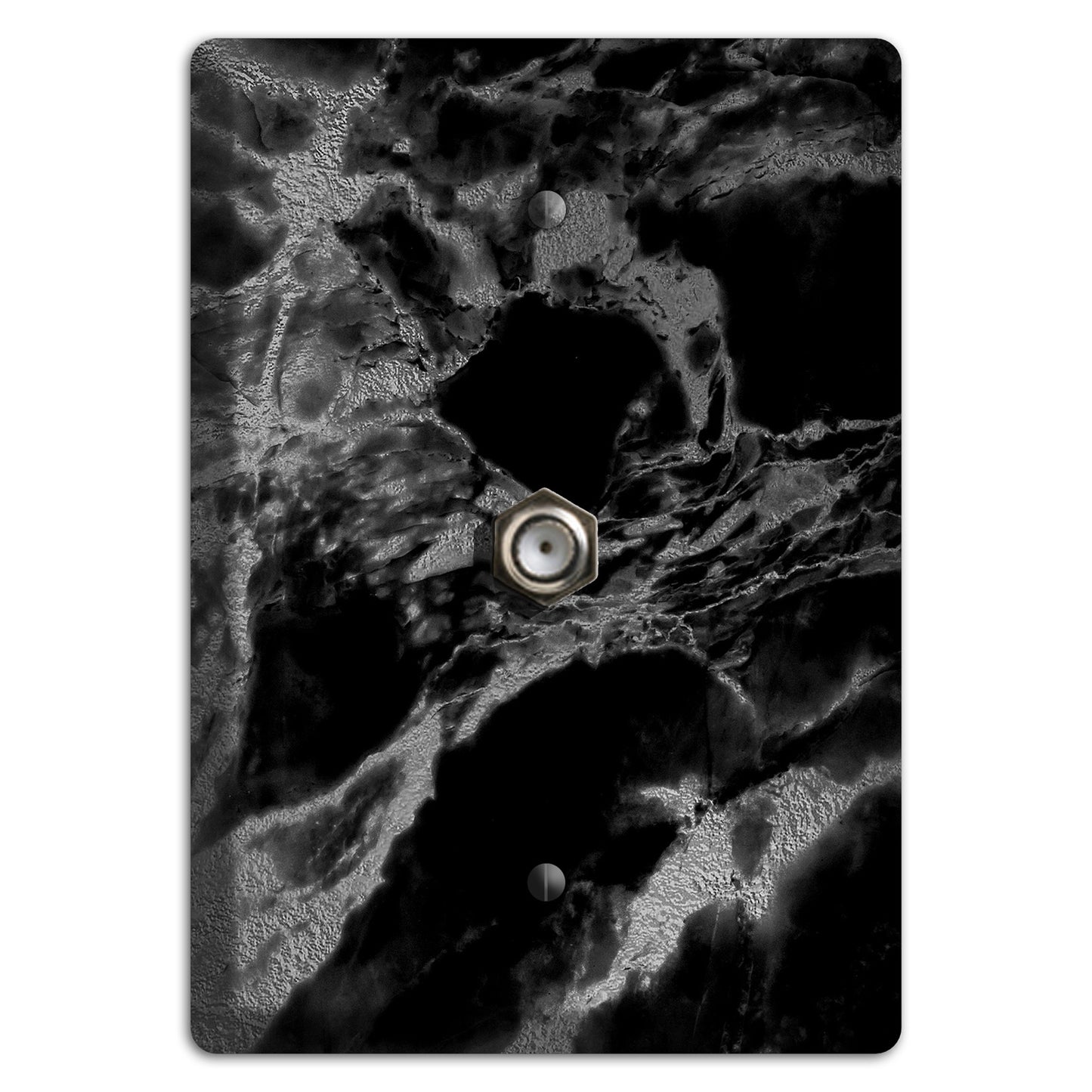 Black and Silver Marble Cable Wallplate