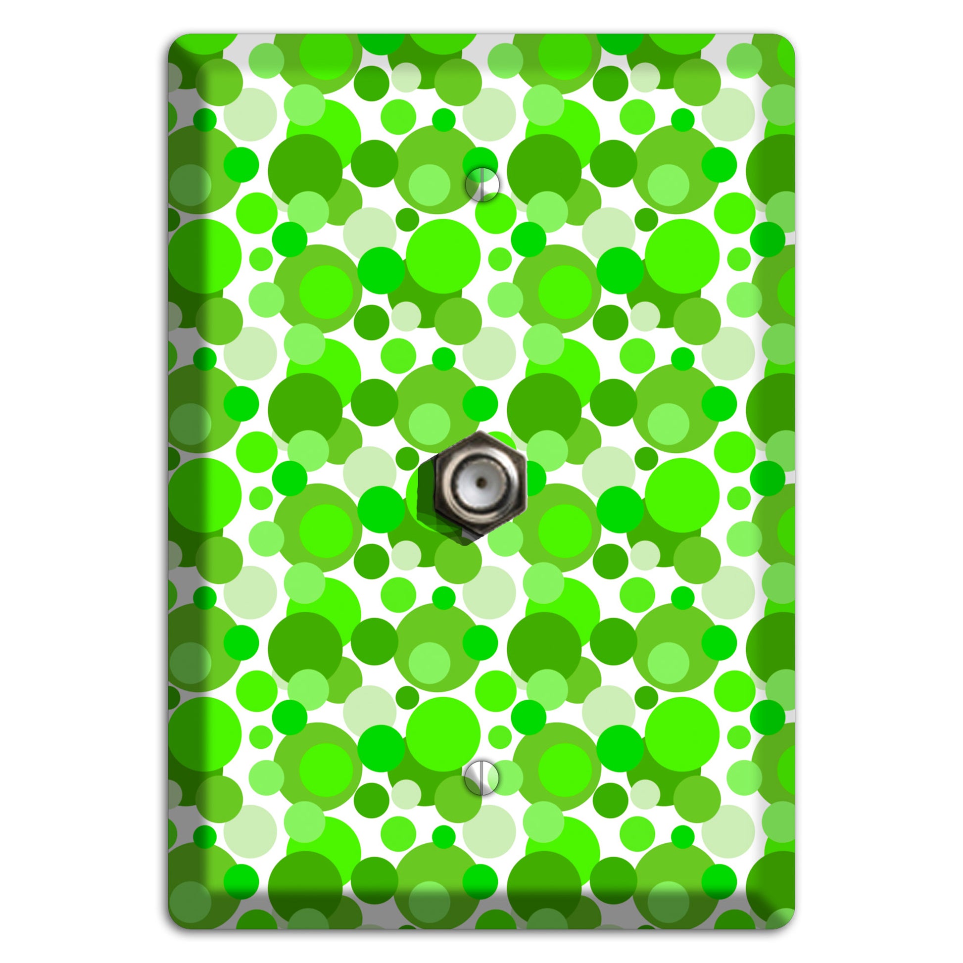 Multi Green Bubble Dots Cable Wallplate