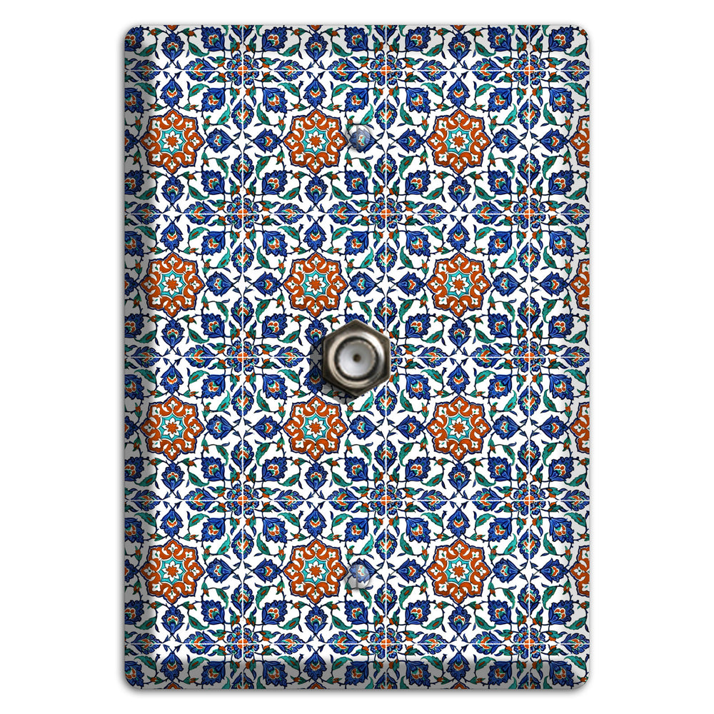 Ornate Floral Tile Cable Wallplate