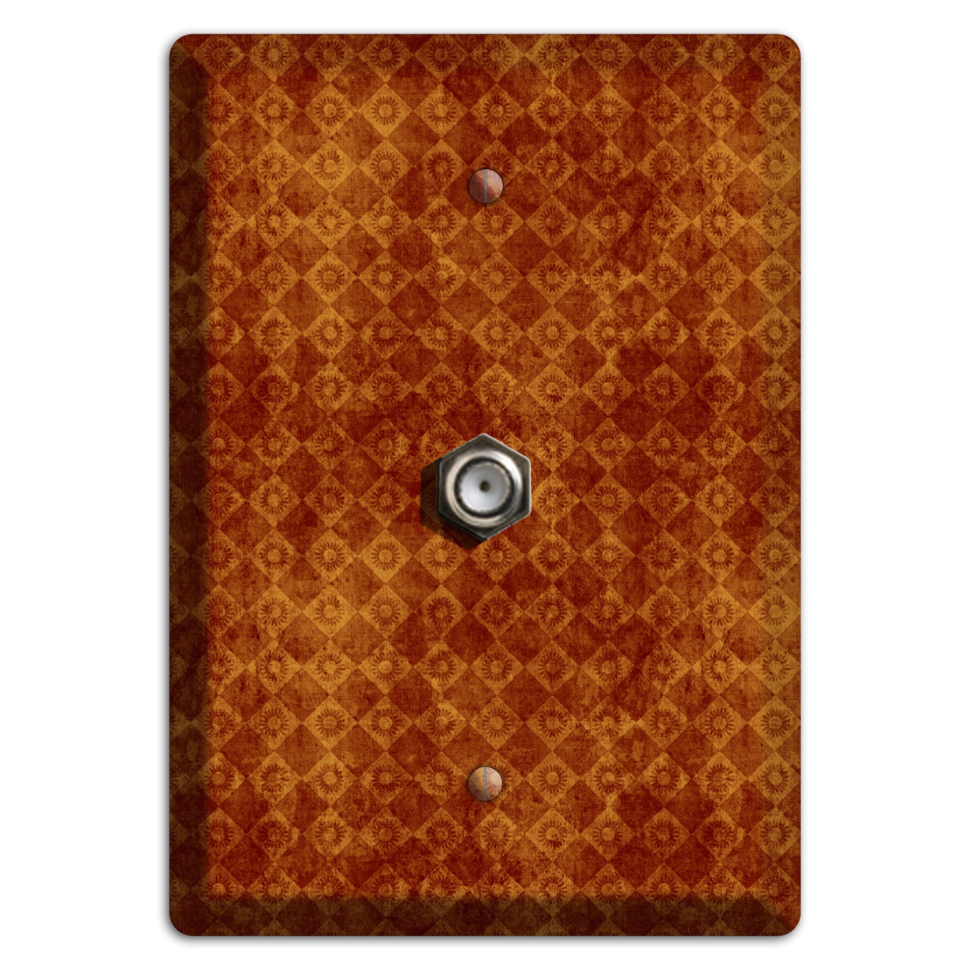 Maroon Diamond Circles Cable Wallplate
