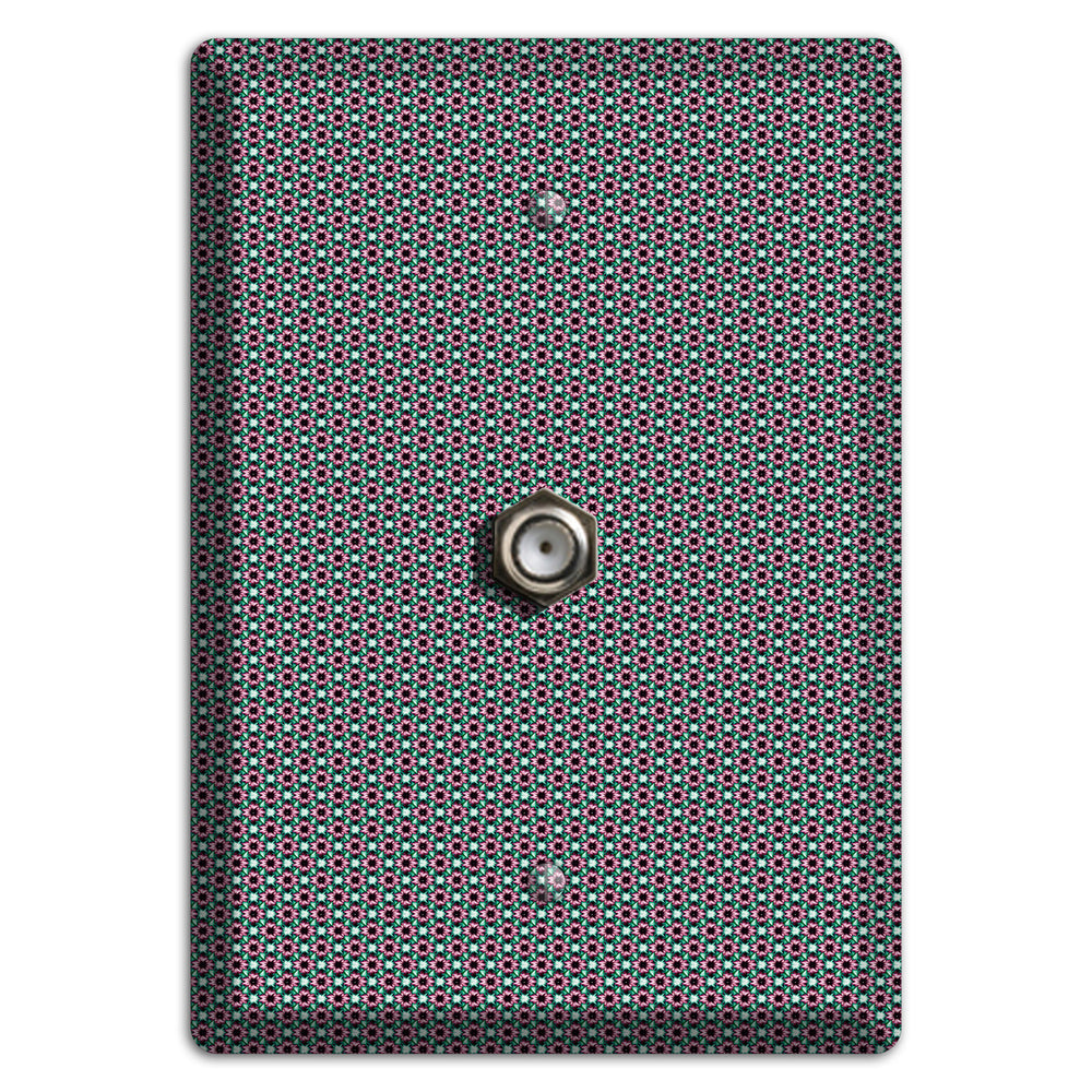Green Red Grey Geometric Cable Wallplate