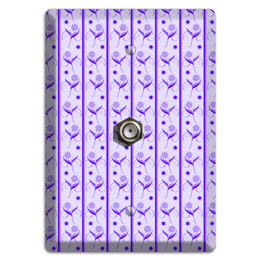 Purple Floral Pattern Cable Wallplate