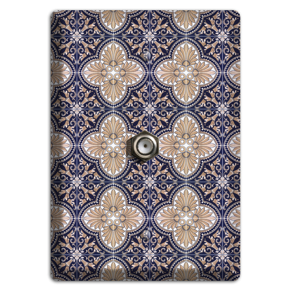 Tavira Tiles 4 Cable Wallplate