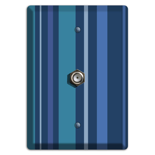 Multi Blue Vertical Stripes Cable Wallplate