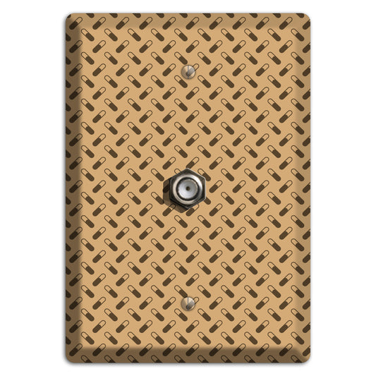 Beige with Brown Motif Cable Wallplate