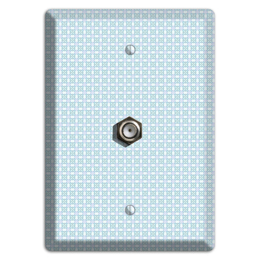 Light Blue and Lavender Tiled Tiny Arabesque Cable Wallplate
