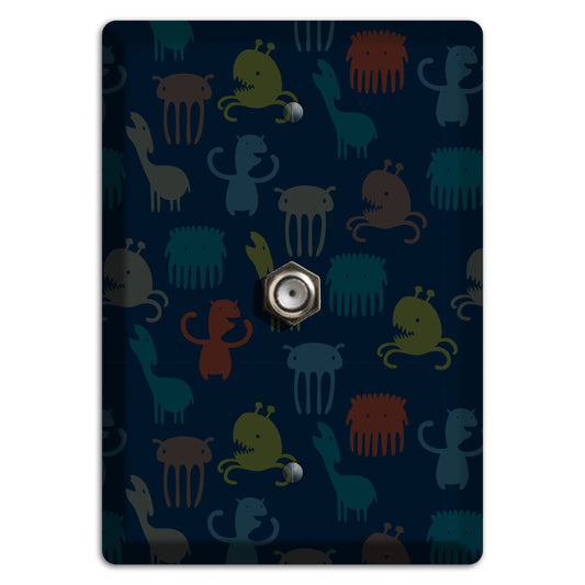 Silly Monsters Black Cable Wallplate