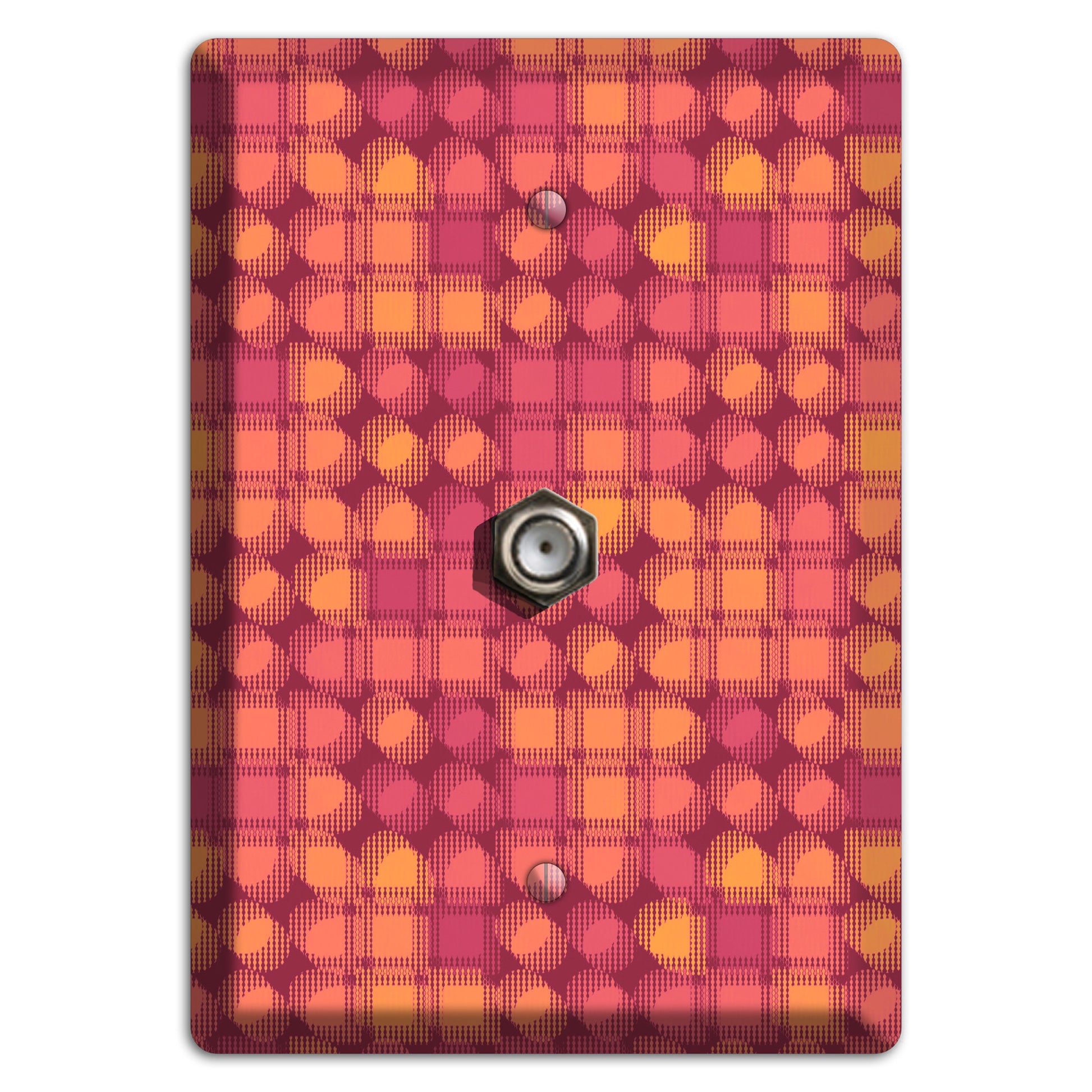 Coral Grunge Circles Cable Wallplate