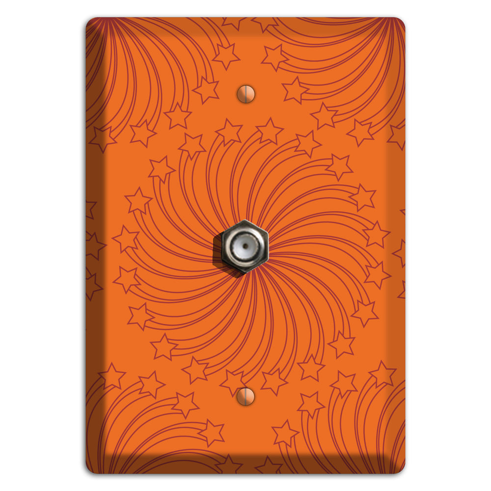 Multi Orange Star Swirl Cable Wallplate