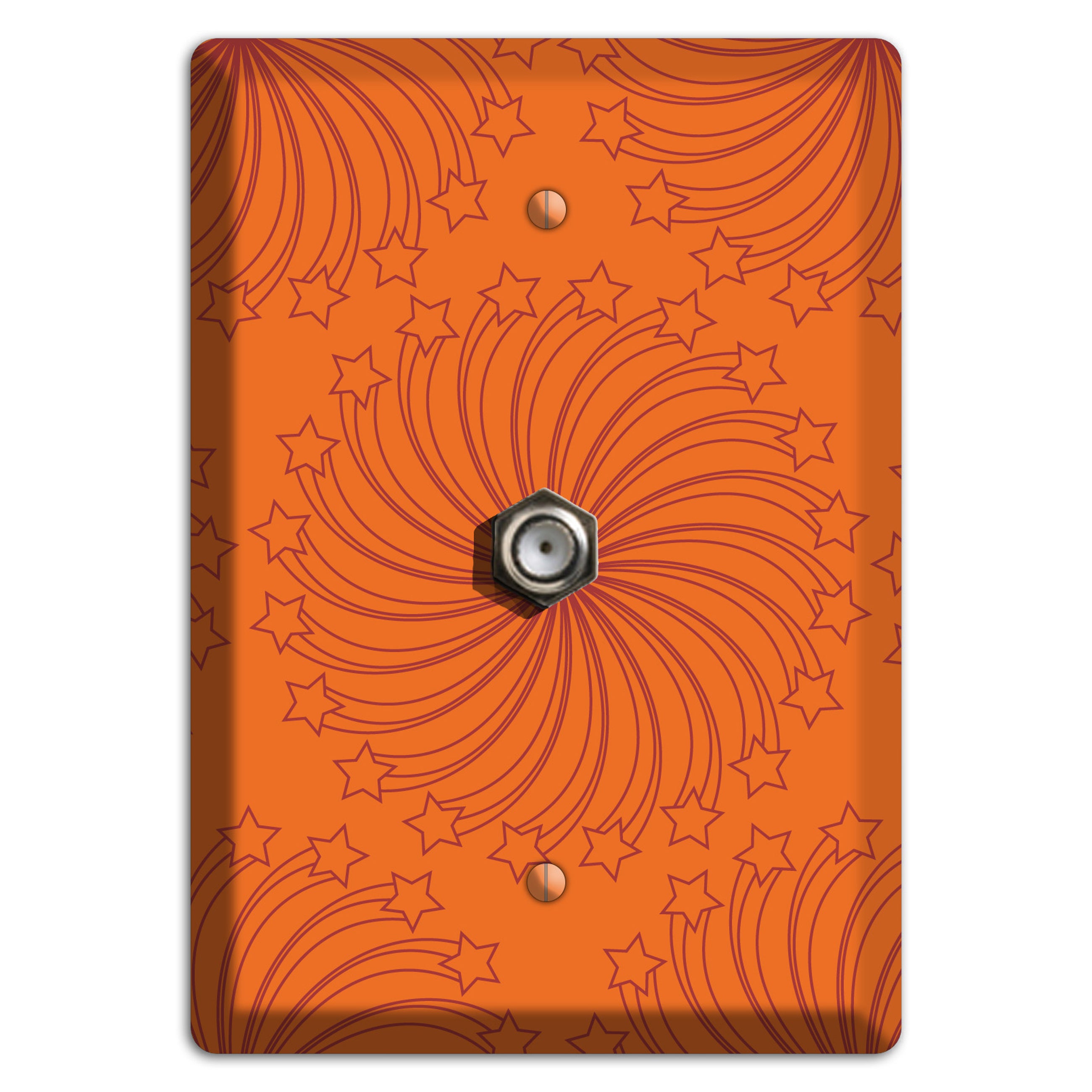 Multi Orange Star Swirl Cable Wallplate