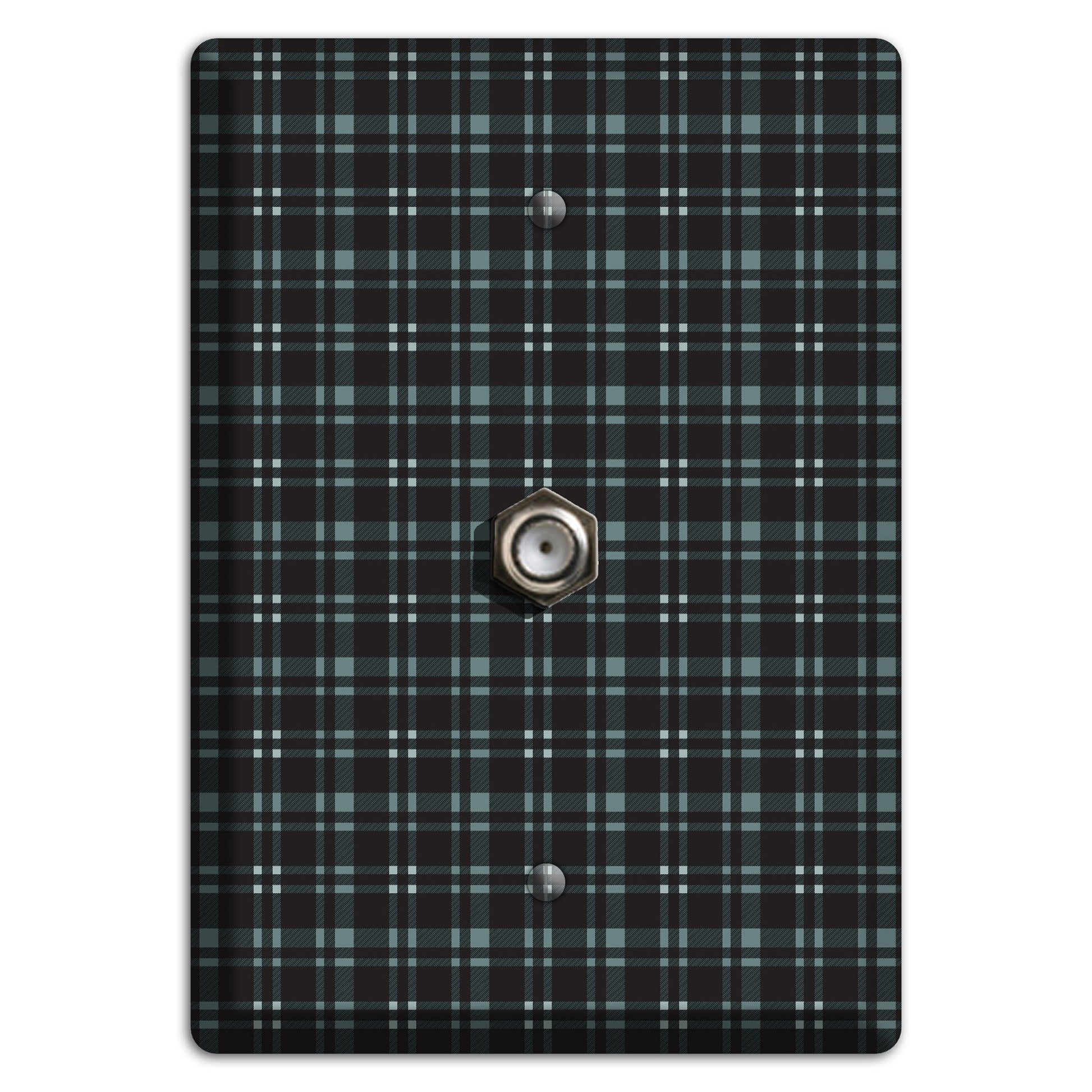 Black Plaid Cable Wallplate