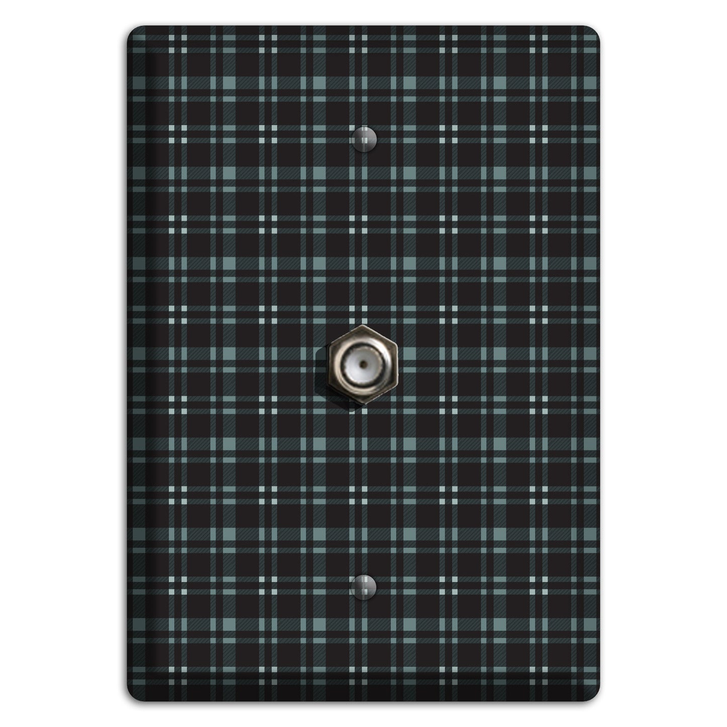 Black Plaid Cable Wallplate