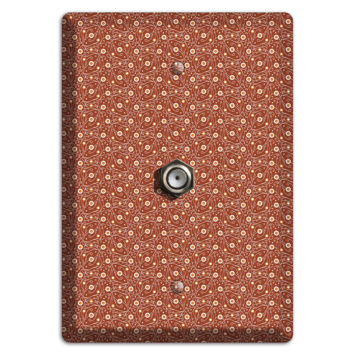 Tiny Brown Vine Floral Cable Wallplate