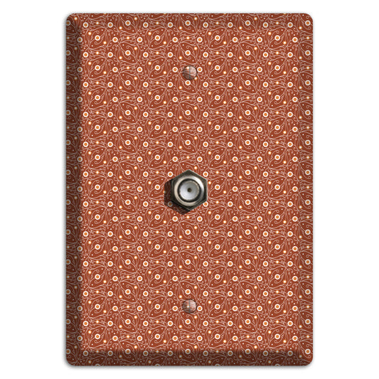 Tiny Brown Vine Floral Cable Wallplate