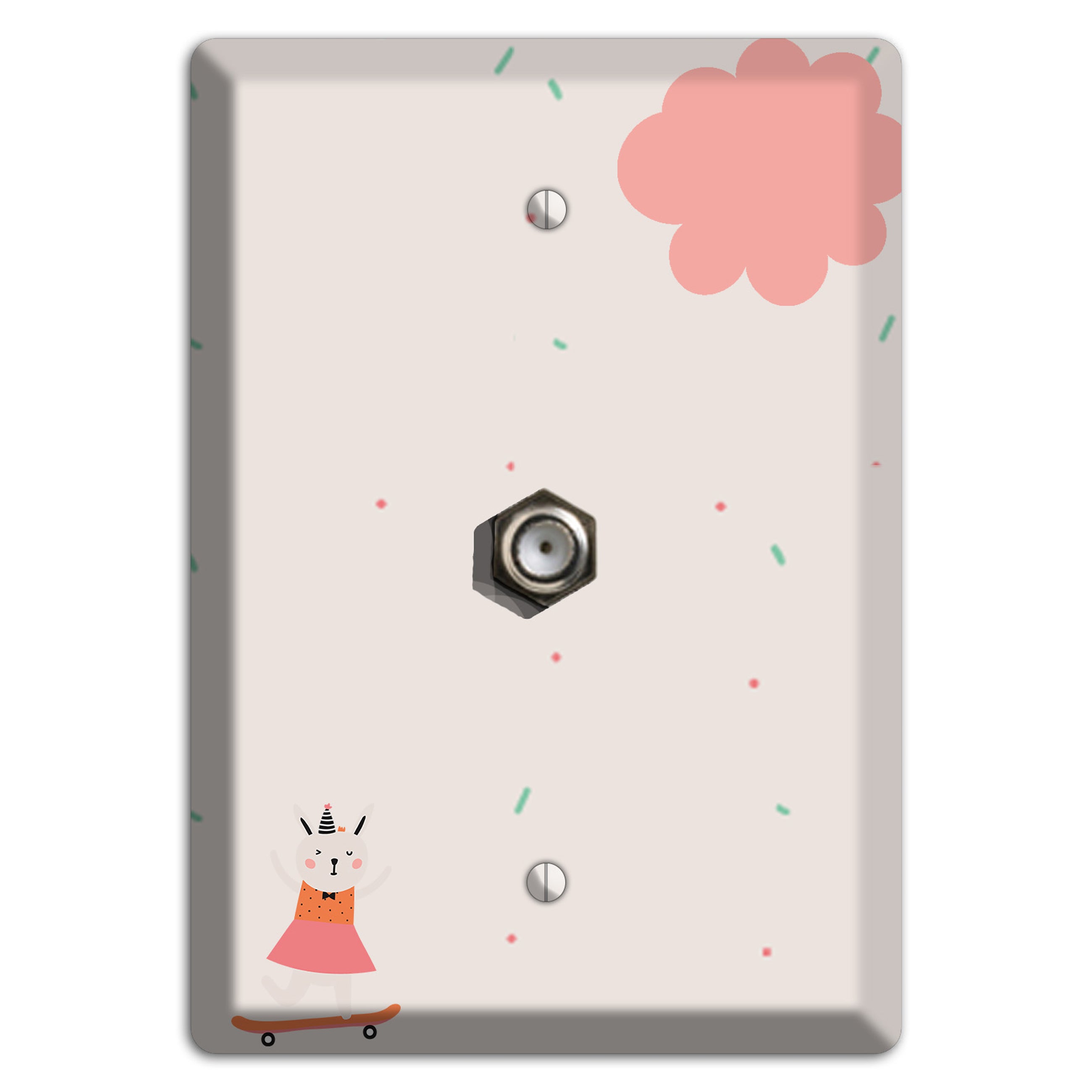 Skateboard Kitty Cable Wallplate