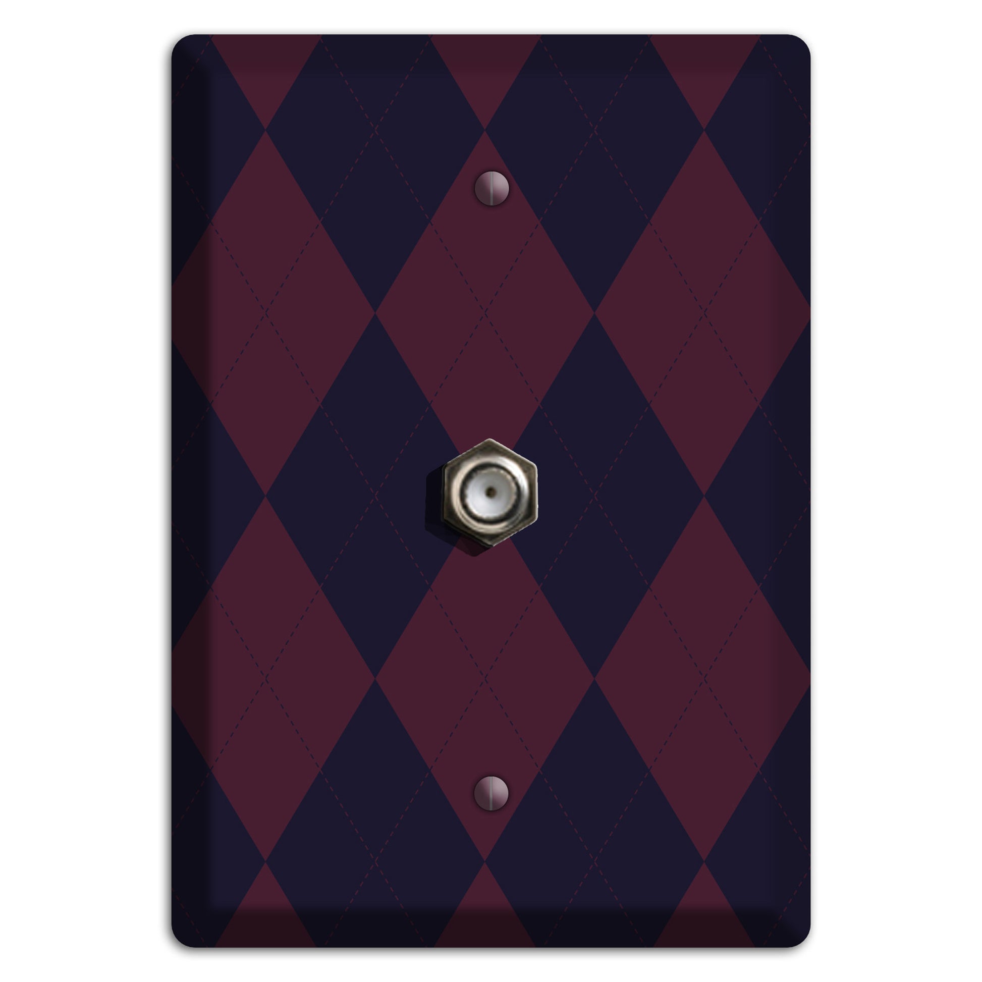 Dark Purple Argyle Cable Wallplate