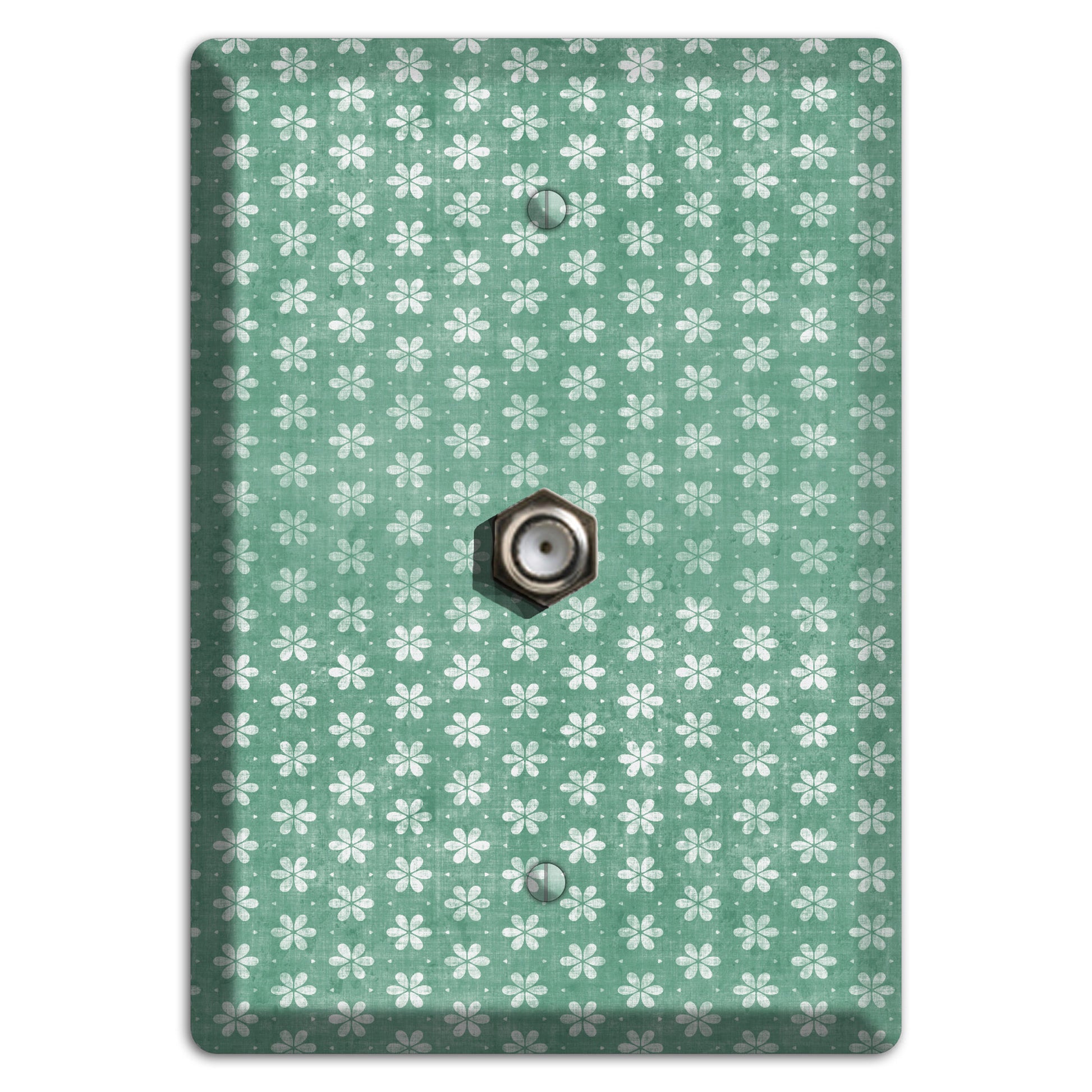 Mustard Grunge Floral Contour Cable Wallplate