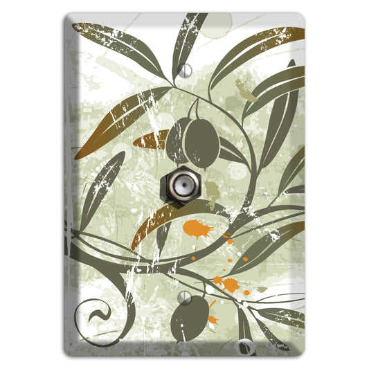 Green Olive Foliage Cable Wallplate
