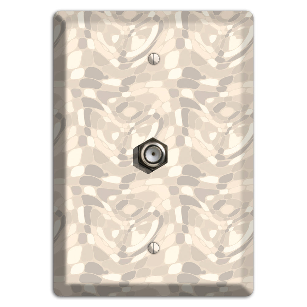 Beige Large Abstract Cable Wallplate