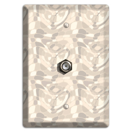 Beige Large Abstract Cable Wallplate