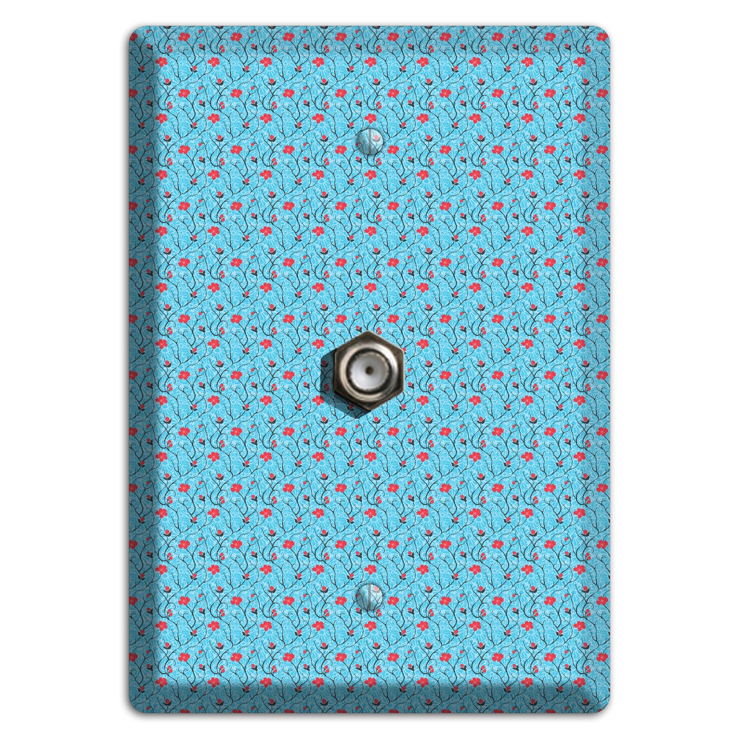 Light Blue Calico Cable Wallplate