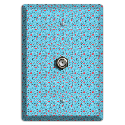 Light Blue Calico Cable Wallplate