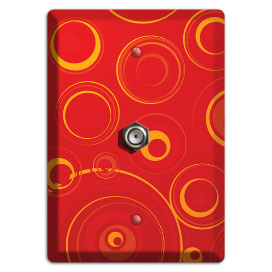 Red Circles Cable Wallplate