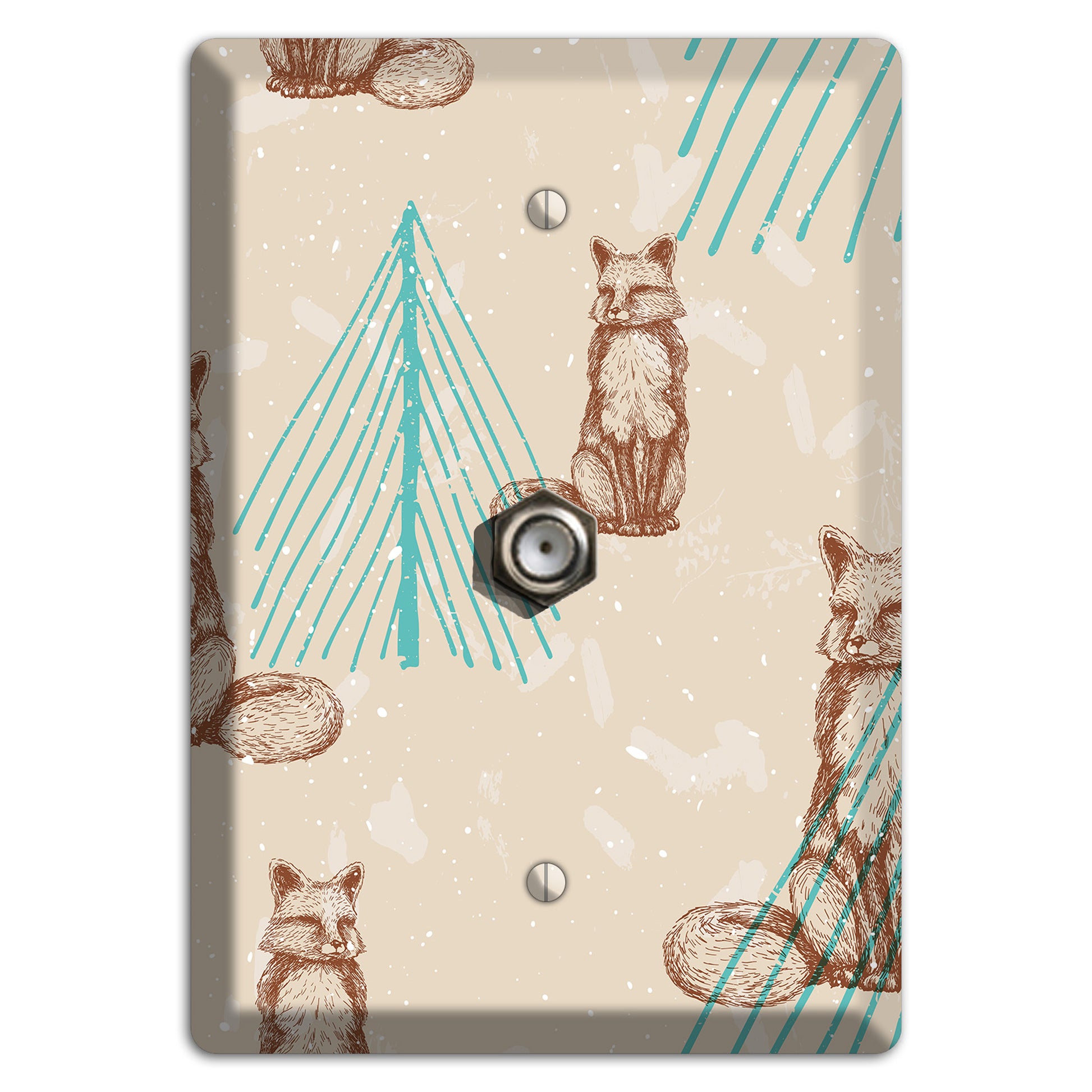 Wildlife Fox Cable Wallplate