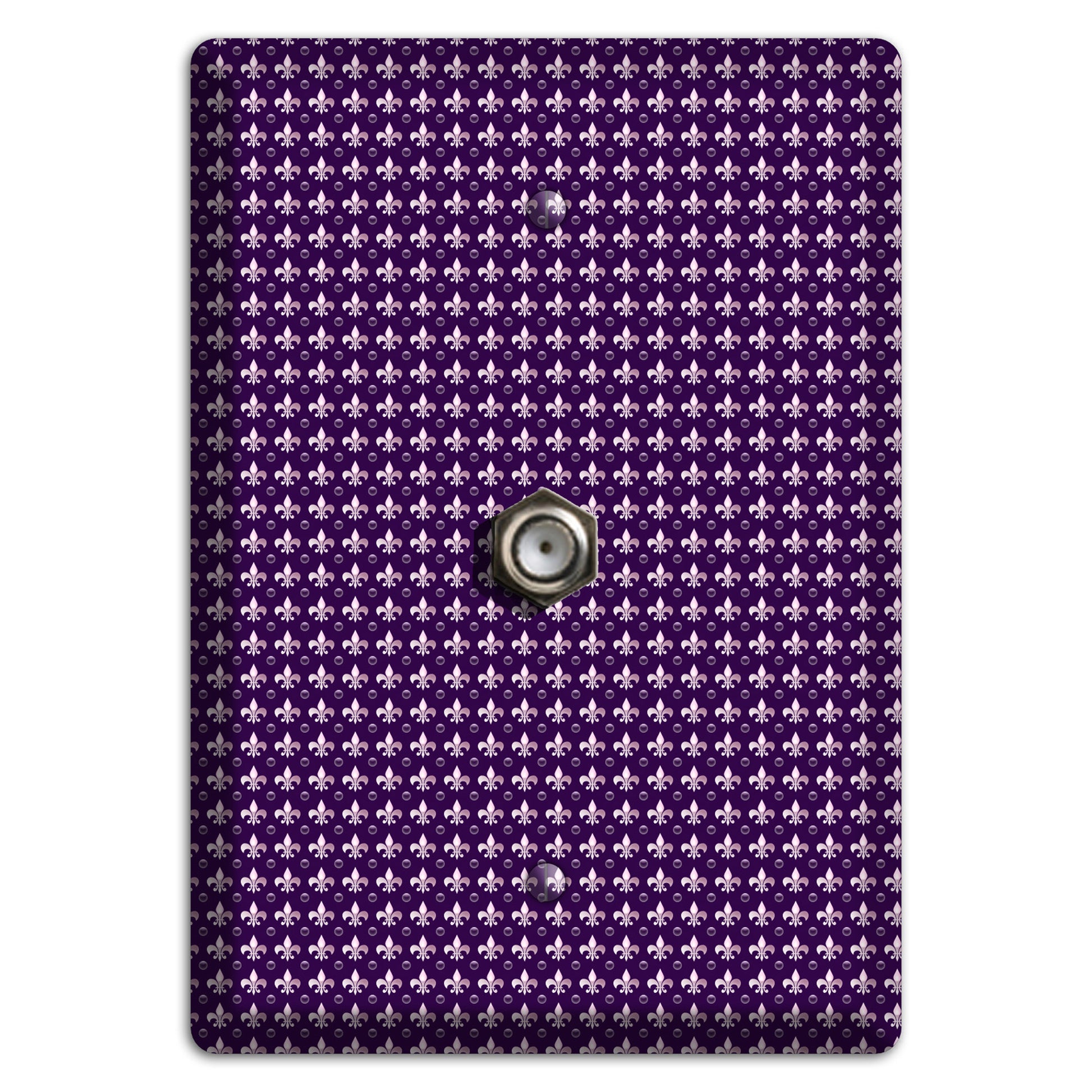 Purple Fleur de Lis Cable Wallplate