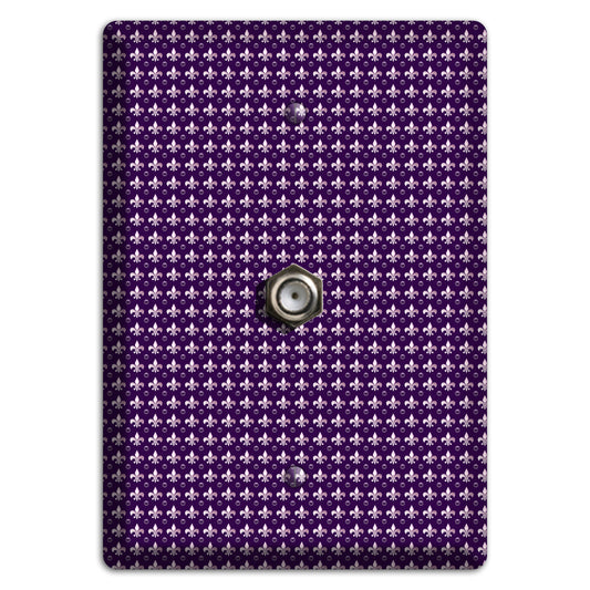 Purple Fleur de Lis Cable Wallplate