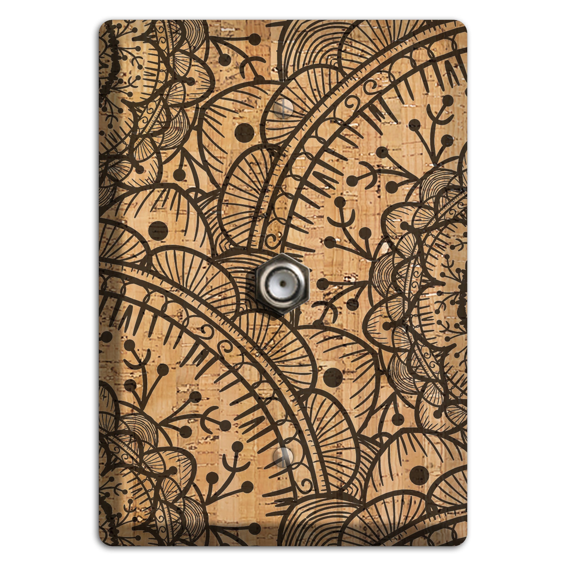 Mandala Cork Cable Wallplate