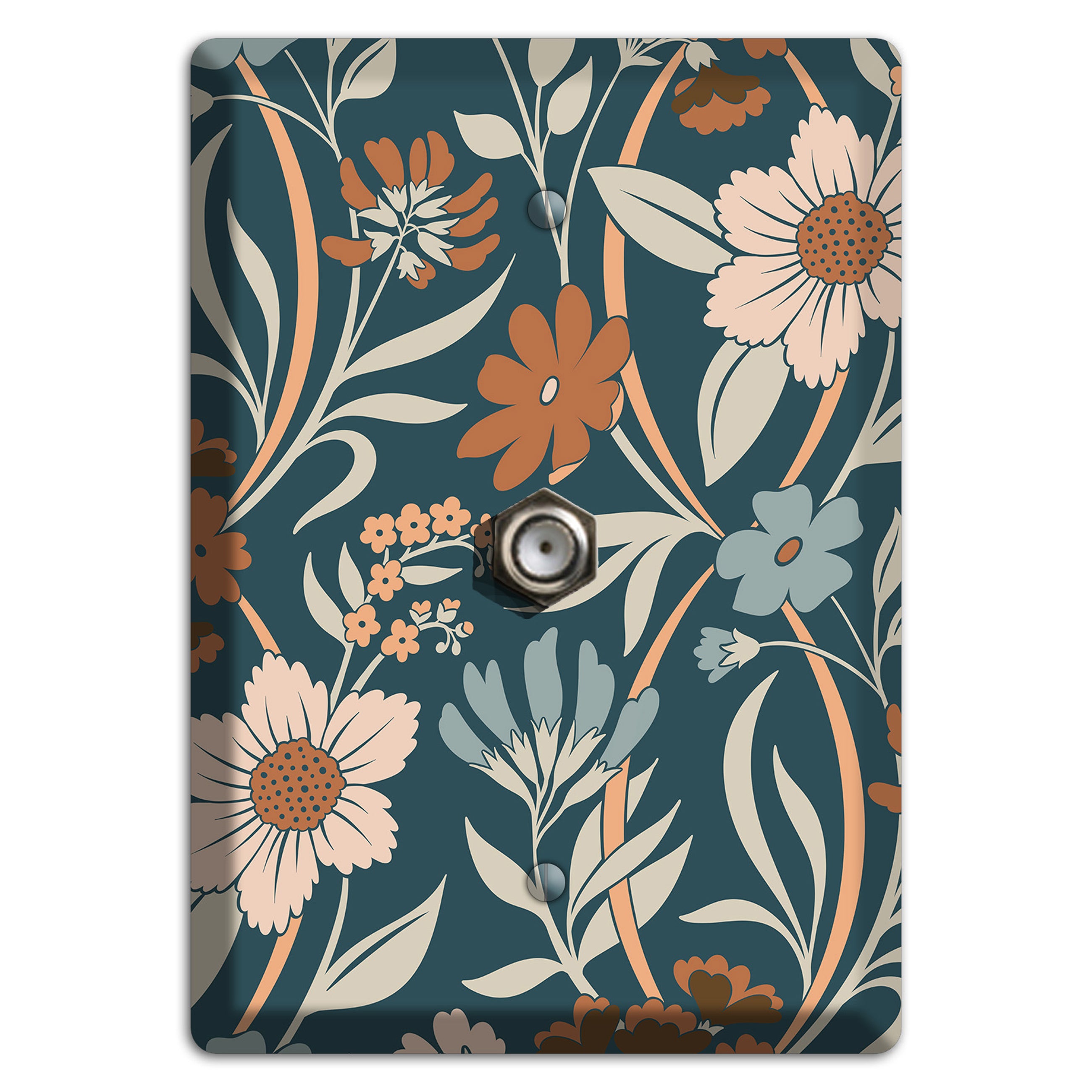 Summer Floral 1 Cable Wallplate