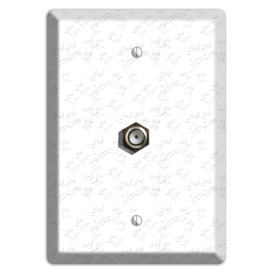 White with Grey Sprig Cable Wallplate