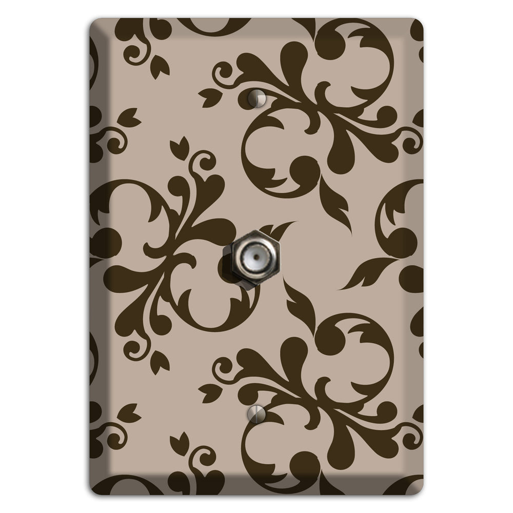 Beige Victorian Toile Cable Wallplate