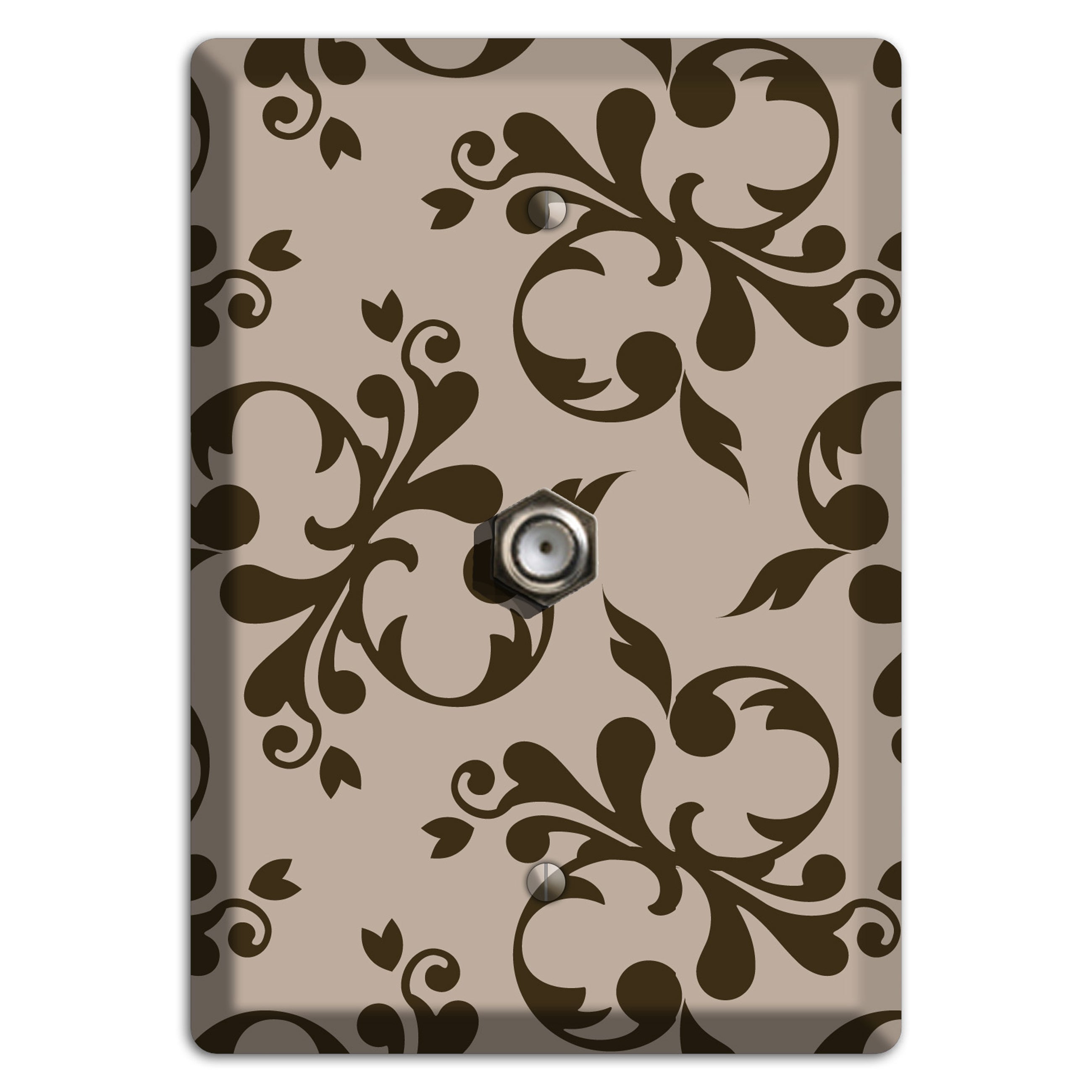 Beige Victorian Toile Cable Wallplate