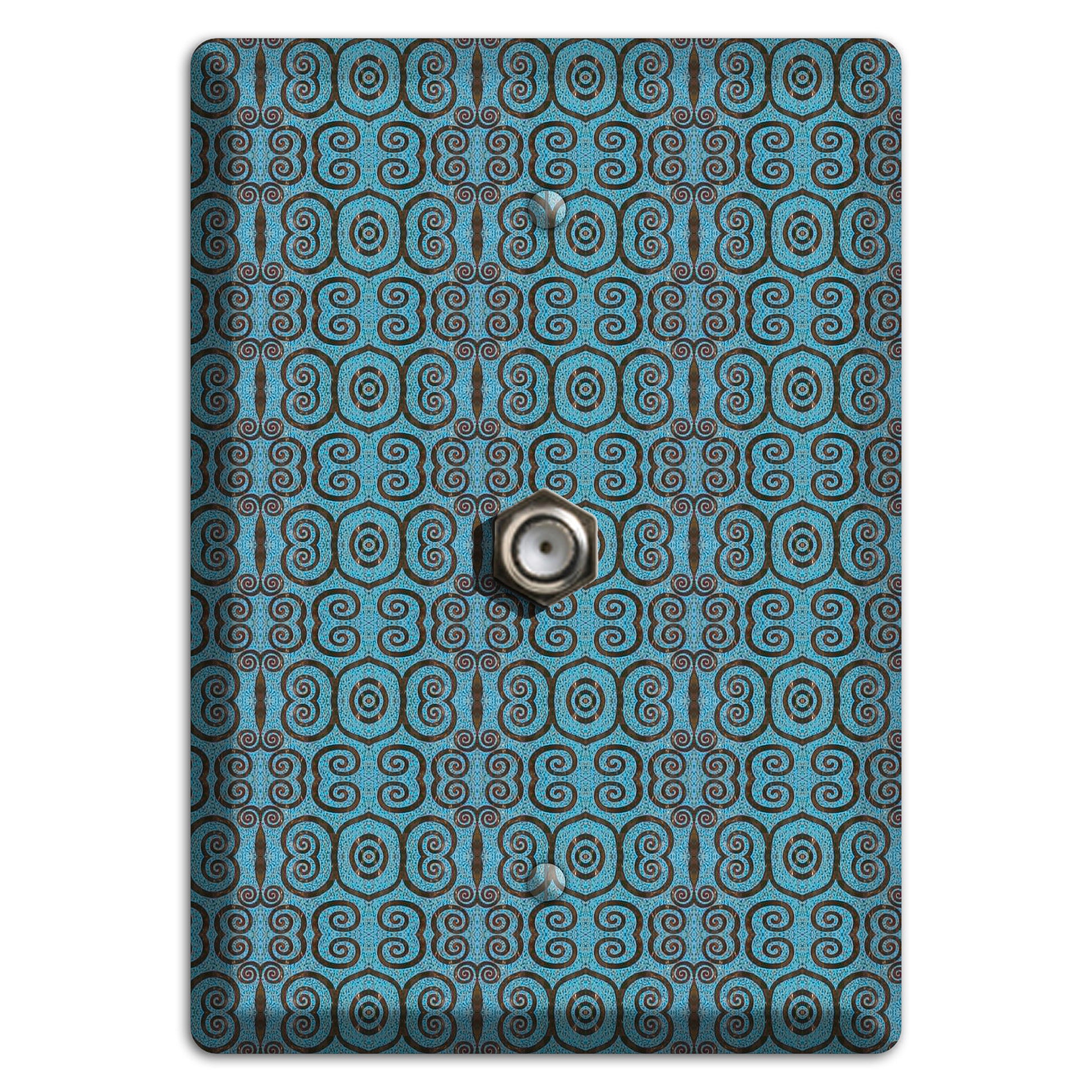Blue Tapestry Cable Wallplate