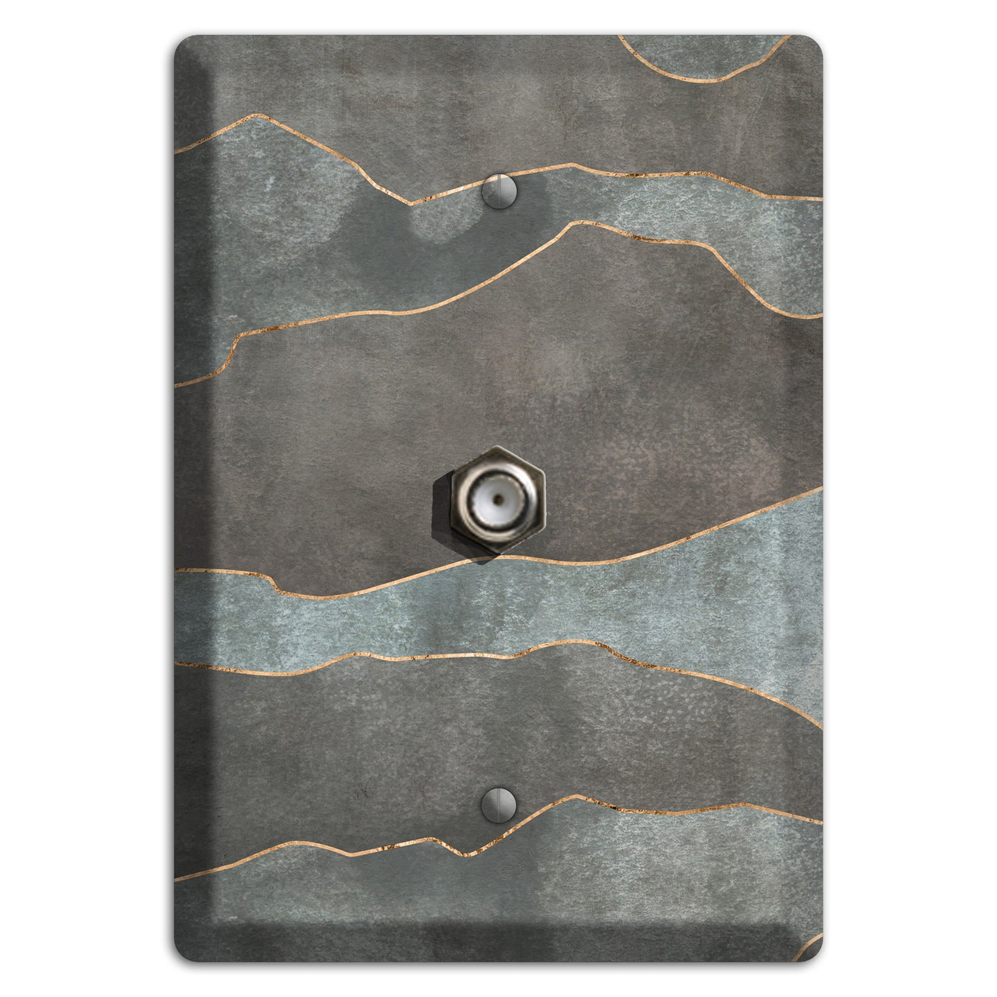 Dusty Blue Mountain Range Cable Wallplate