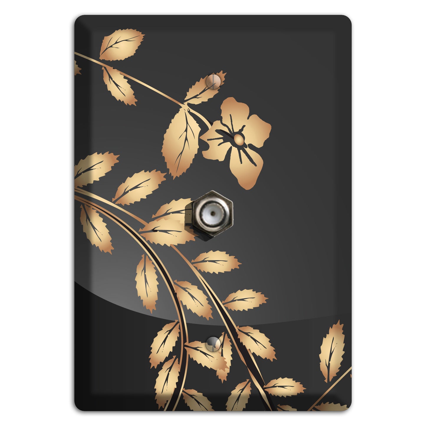 Black Sprig Cable Wallplate