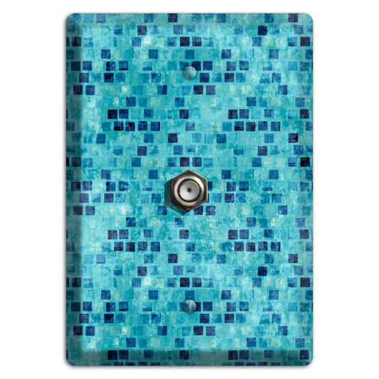 Turquoise Grunge Tile Cable Wallplate