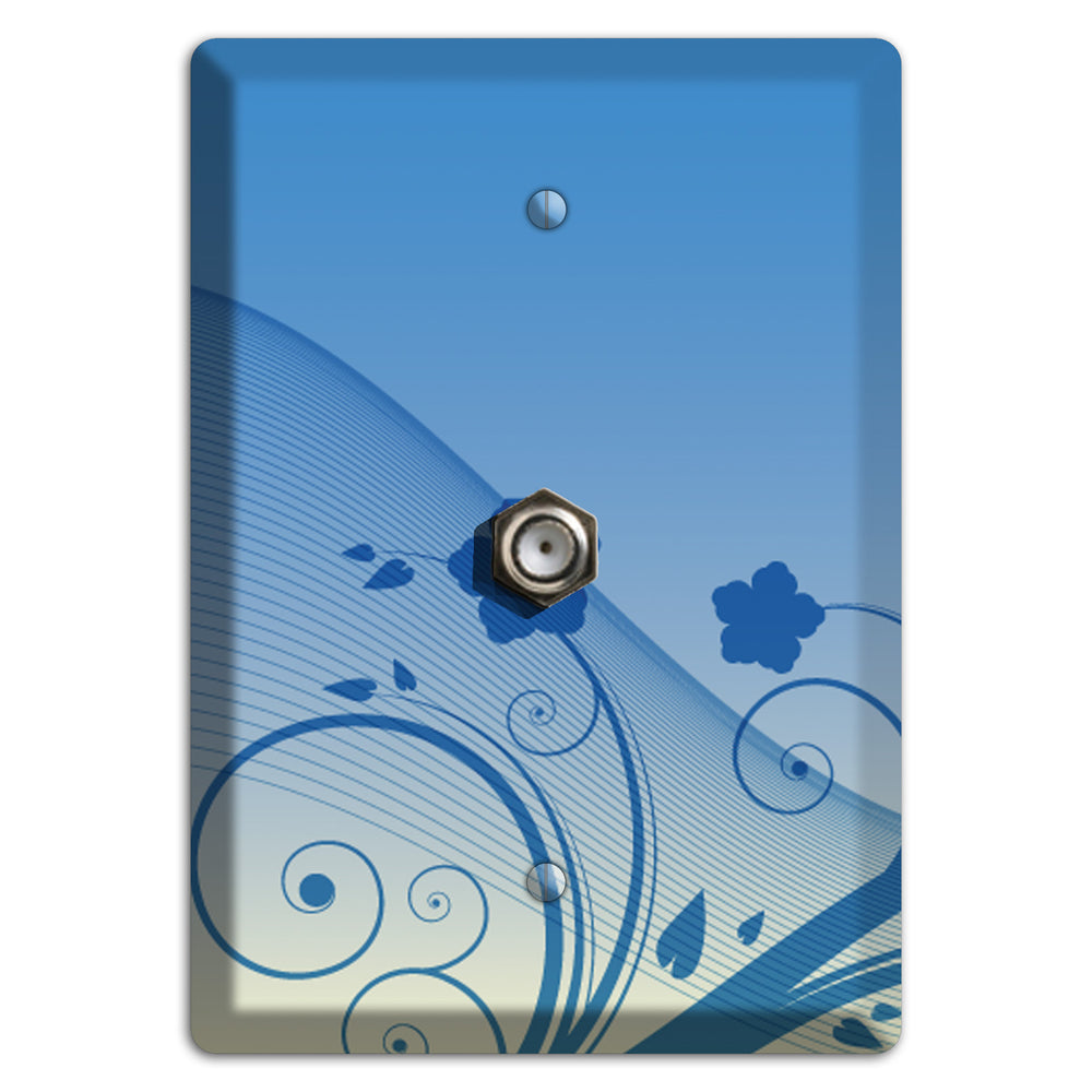 Blue Swirls Cable Wallplate