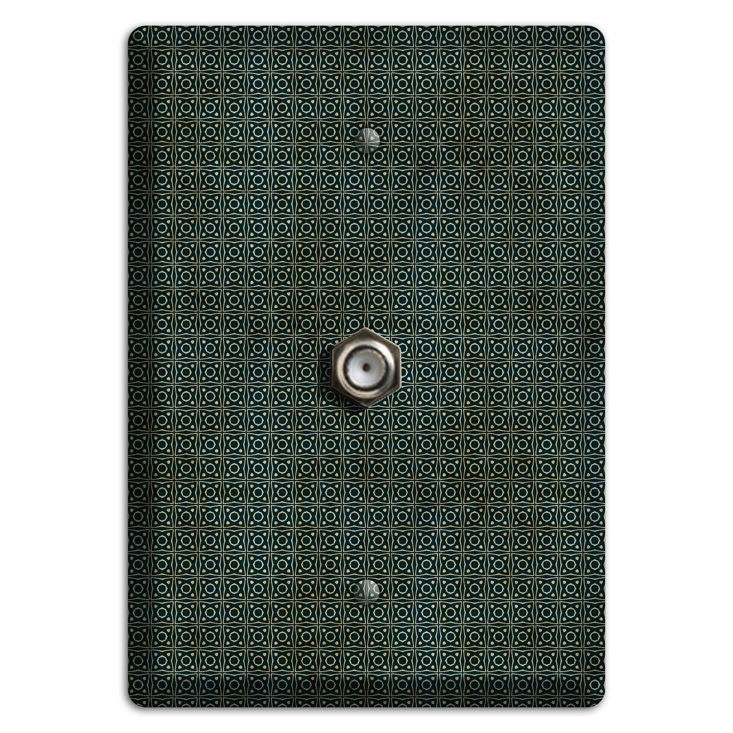 Dark Green Grunge Tiny Tiled Tapestry 4 Cable Wallplate